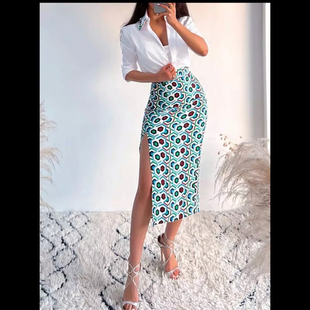 🐚 Geometric print skirt🐚
